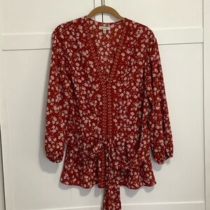 Max Studio Rust Floral Top